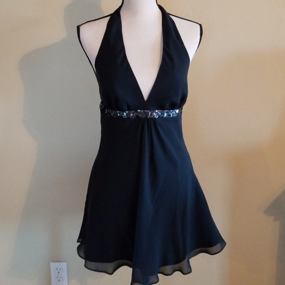Express Sequin Band Halter Top Size S